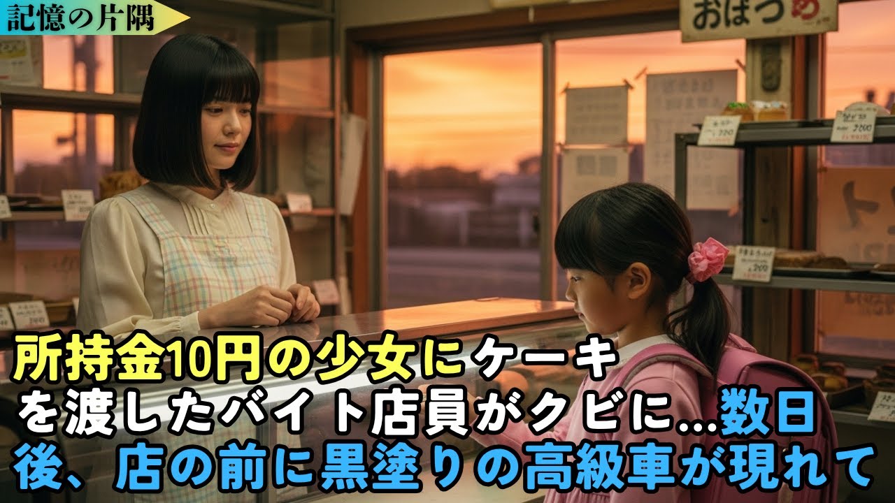 10円しか持たない少女にケーキを渡した店員がクビに。数日後、“黒塗りの高級車”が店の前で止まった |泣ける話