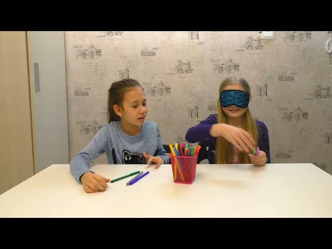 челлендж  3 МАРКЕРА ! Ксюша и Вика СОРЕВНУЮТСЯ !