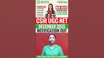 CSIR UGC NET Dec 2025 Notification | CSIR UGC NET Coaching in Chandigarh