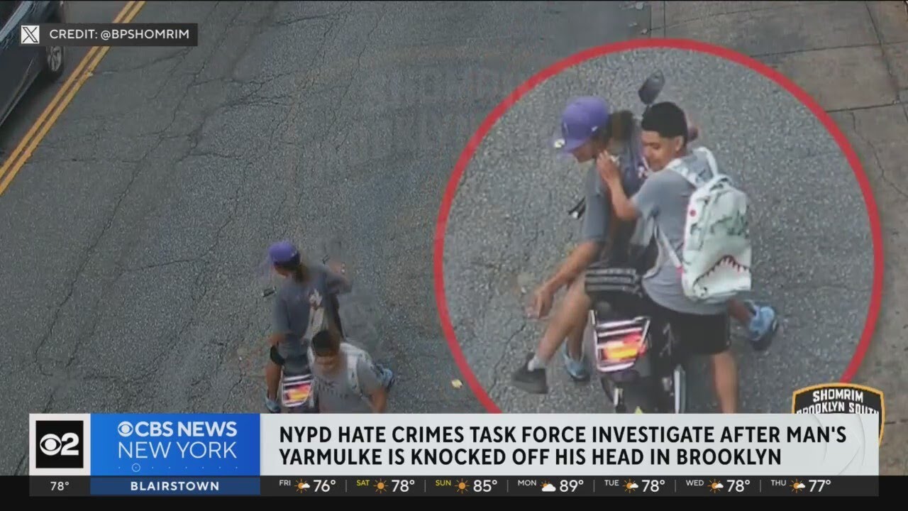 Police seek 2 suspects accused of knocking man's yarmulke off in ...
