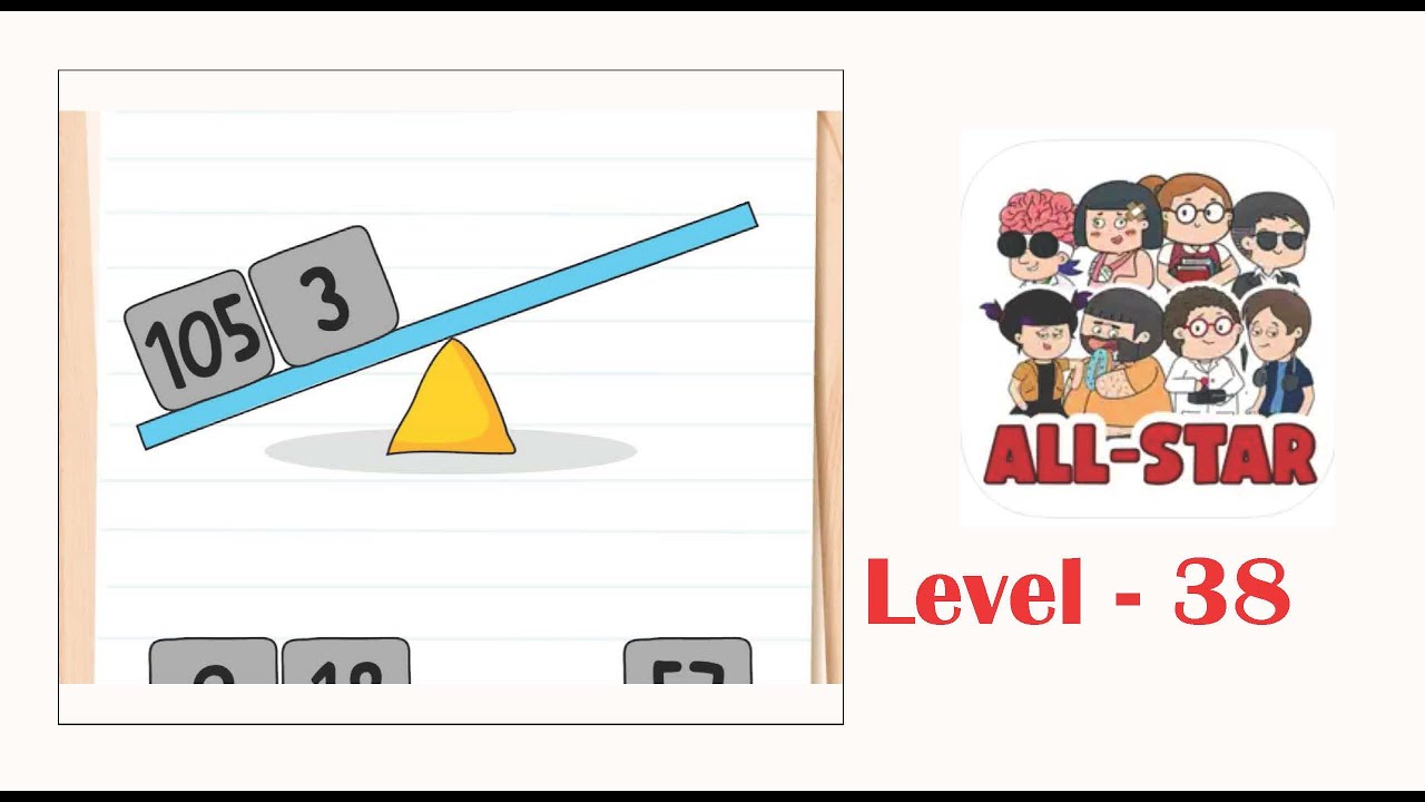 Brain test all star level 38 Balance the seesaw.
