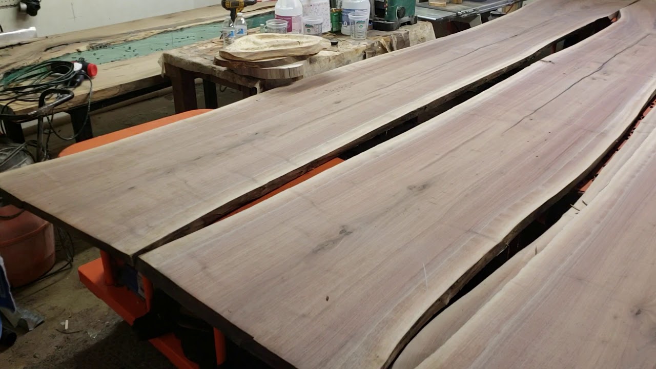 XL Live Edge Black Walnut Slabs - Bookmatch Cut