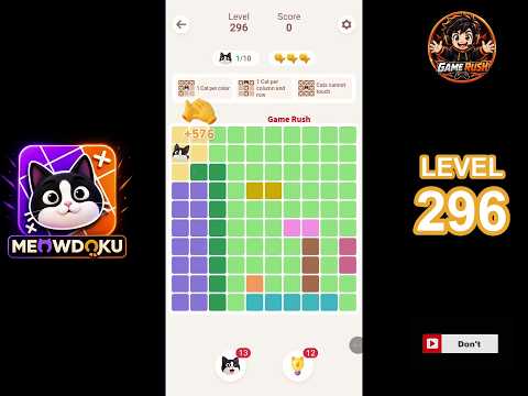 Meowdoku Level 296 walkthrough video thumbnail