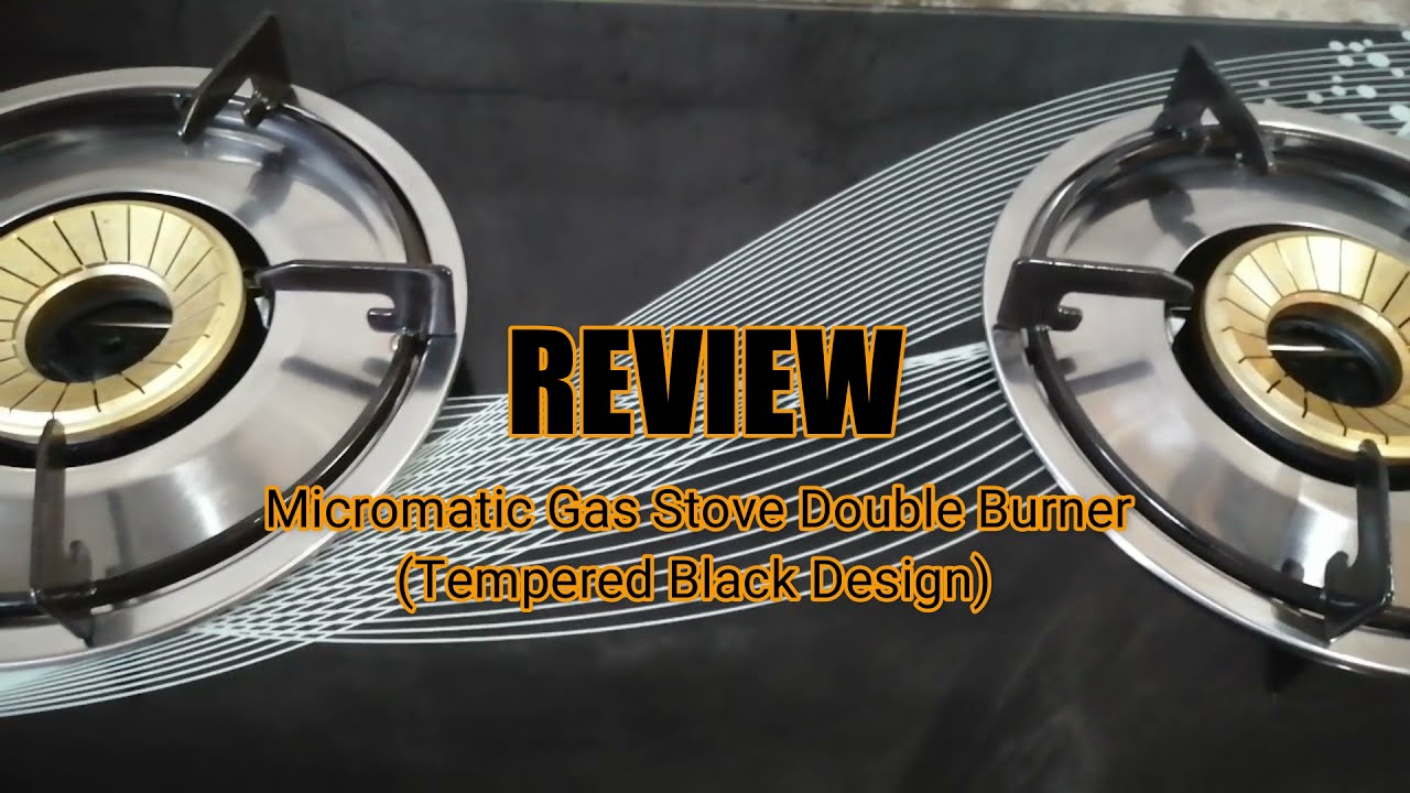 Micromatic Gas Stove Double Burner (Tempered Glass Black Design) MGS