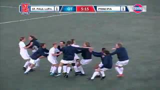 Kaleb Keller scores a golden goal in overtime for Principia's first soccer title