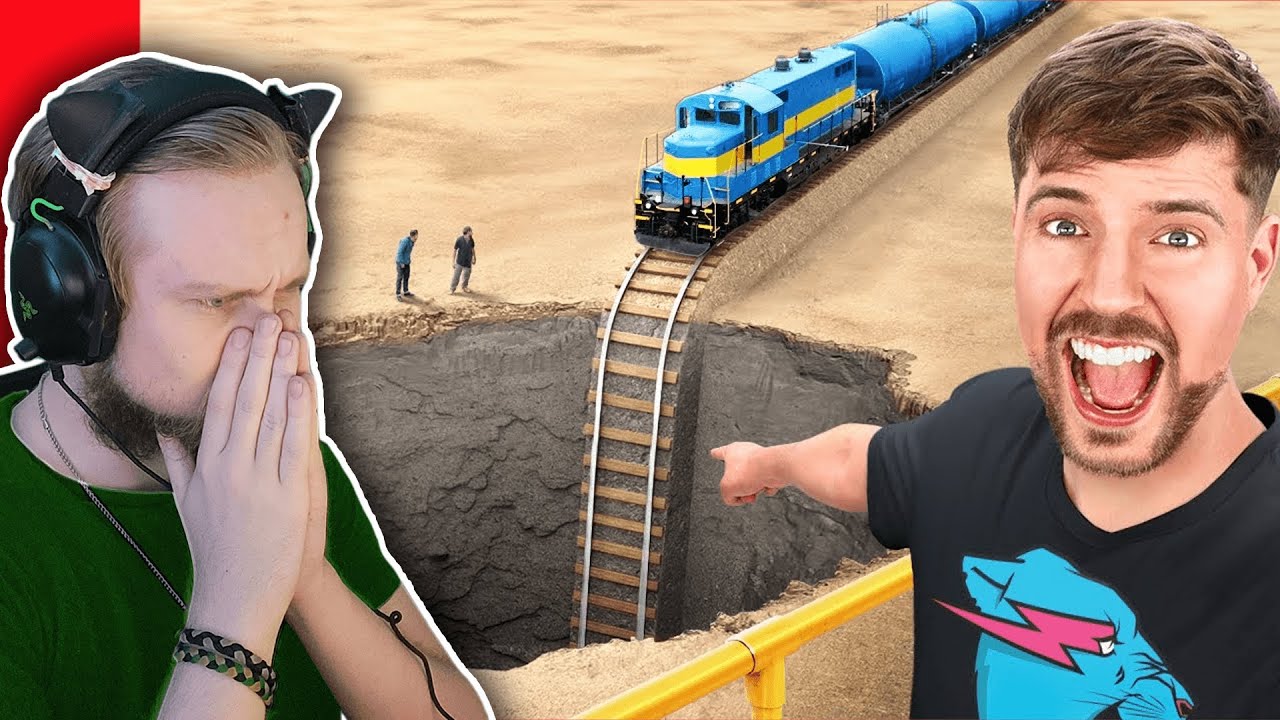 MR BEAST TRAIN VS GIANT PIT
