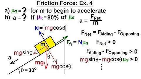 Physics 4.6   Friction (10 of 14) Friction Force on a Slanted Surface: Ex. 4
