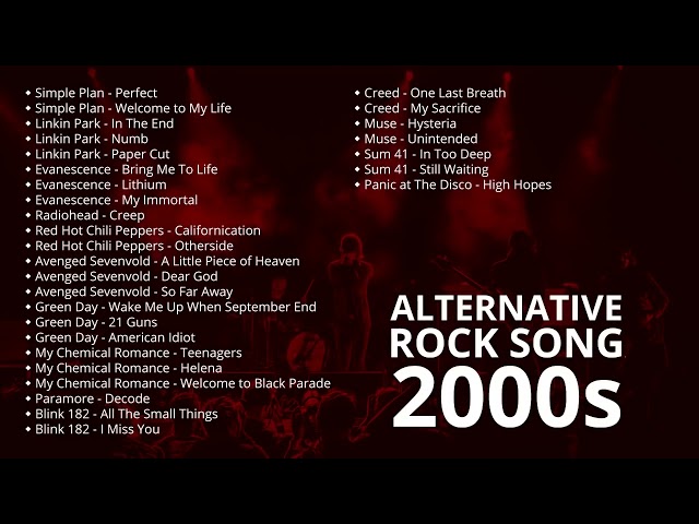 ALTERNATIVE ROCK SONG 2000s  LAGU ROCK ALTERNATIVE BARAT TERBAIK TAHUN 2000an class=