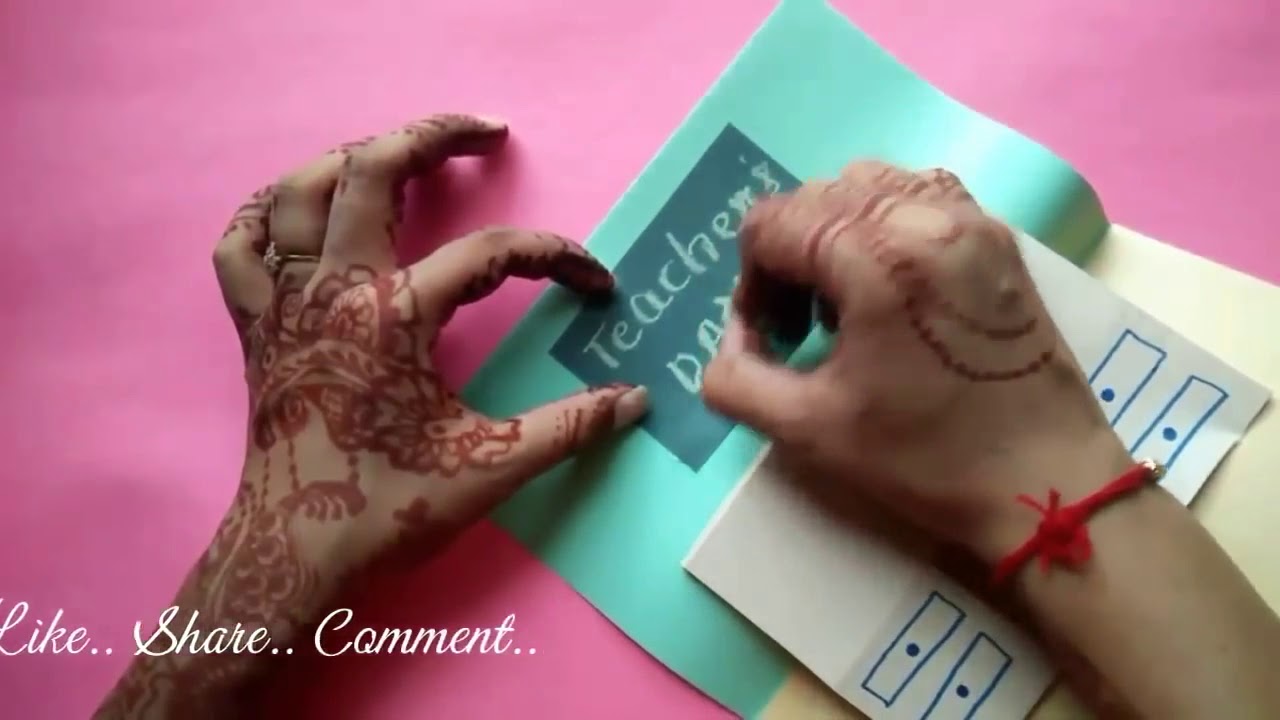 DIY 3-D Pop Up Teacher's Day Greeting Card • Teacher's Day Craft Idea