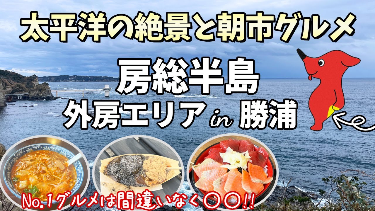 【房総半島外房】日本三大朝市で激うまグルメとダイナミックな太平洋の絶景を堪能するひとり旅【勝浦】