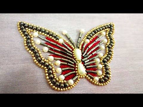 Hand Embroidery : Butterfly Embroidery Work, How To Make Butterfly Embroidery Design