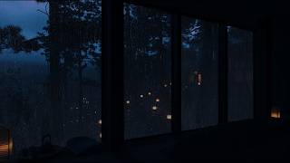 Rainstorm Sounds in a Dark Bedroom 🌧️ (No Ads) Relaxing White Noise for Deep Sleep, Study and Focus