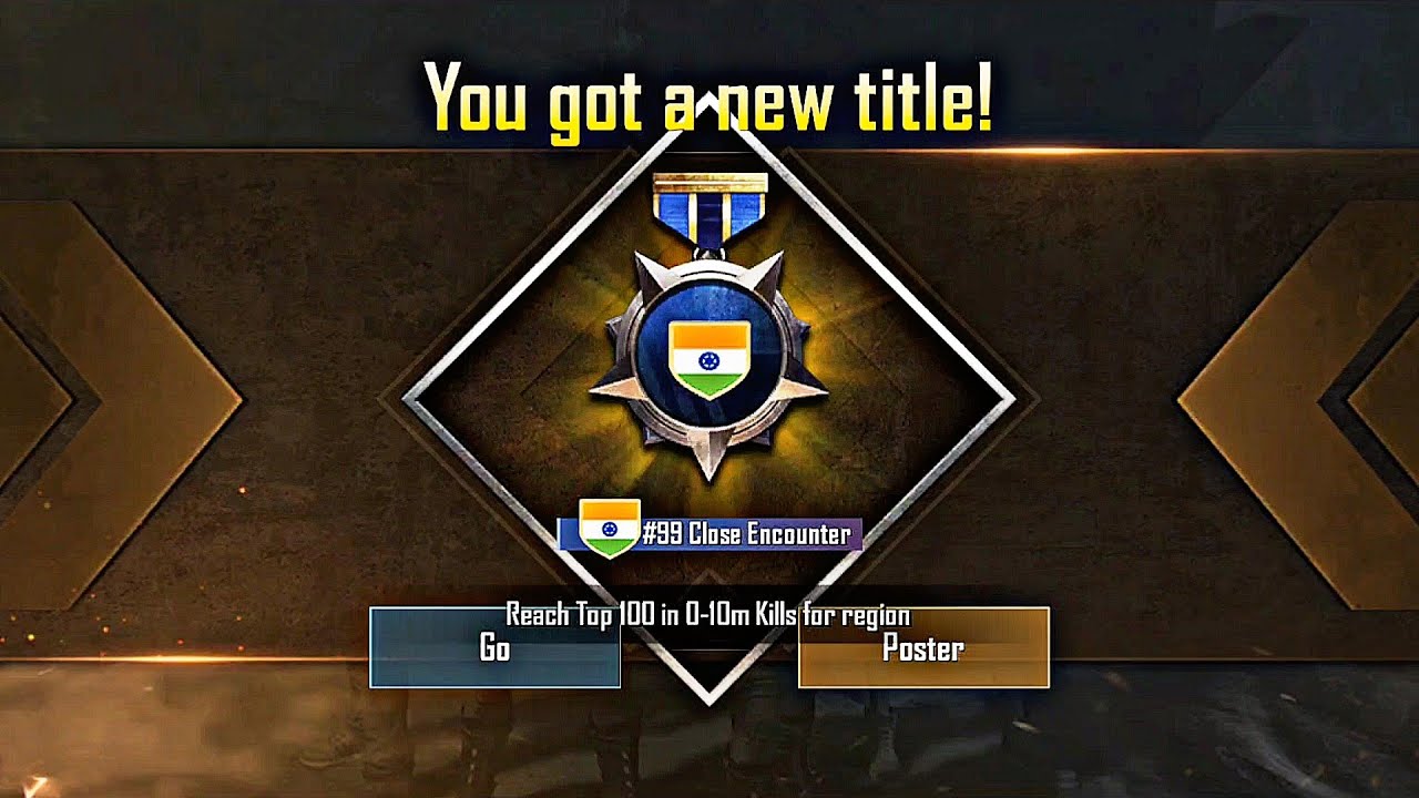 HOW TO GET CLOSE ENCOUNTER TITLE IN INDIA PUBG MOBILE