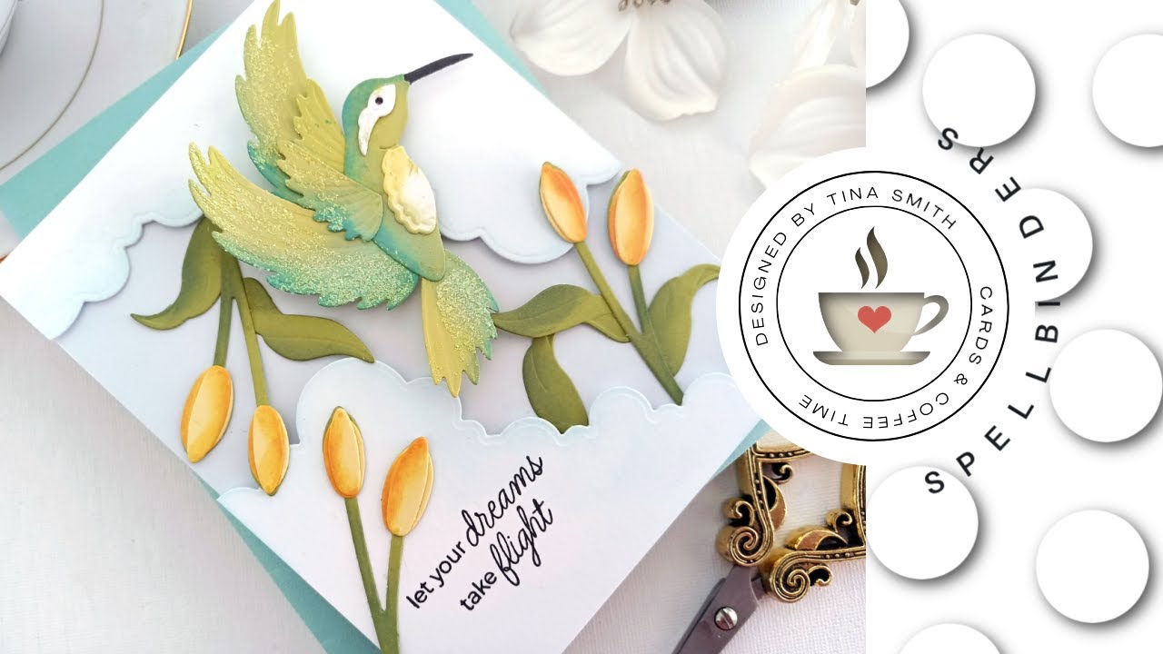 Die Cutting & Ink Blending with the Spellbinders Hummingbird & Lily Die set
