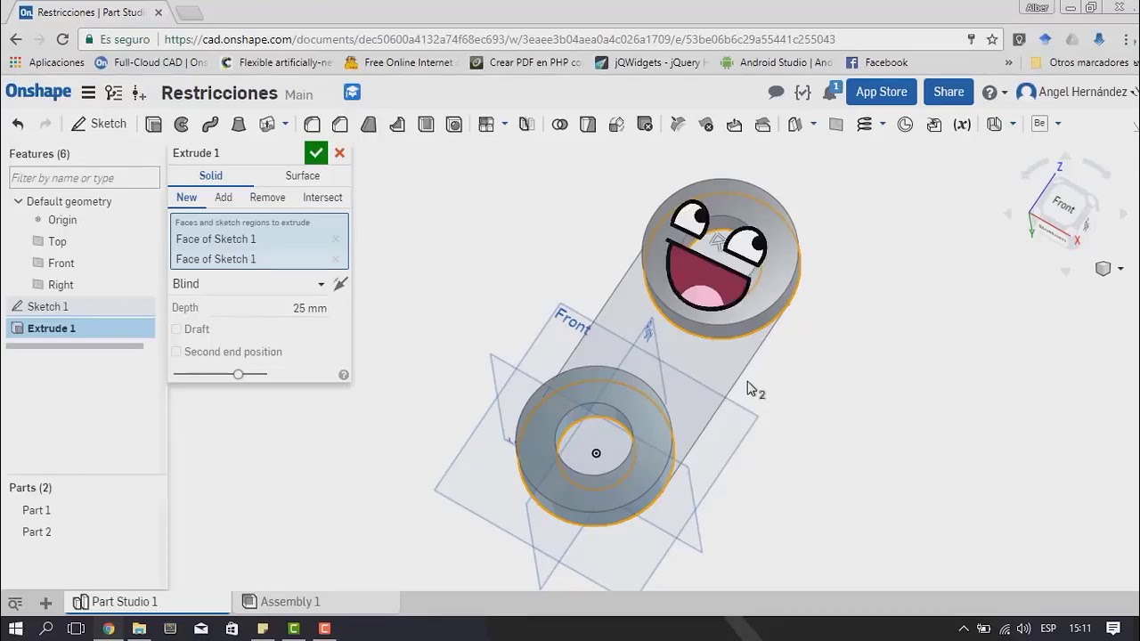 Tutorial de Onshape (04-resubido): Restricciones