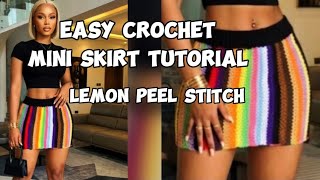 Easy Crochet Mini Skirt Tutorial | Beginner-Friendly Colorful Skirt Using Scrap Yarn 