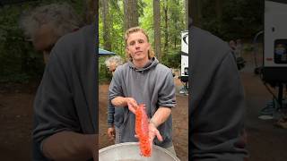 Eating salmon roe