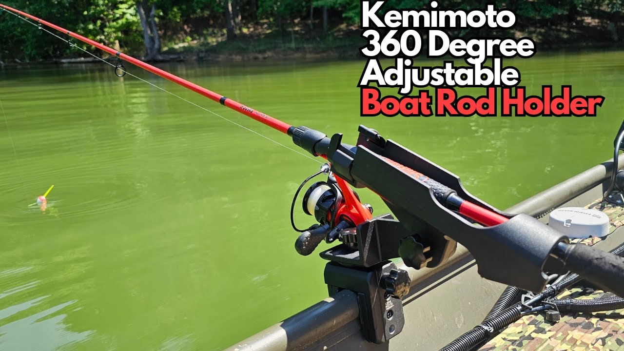 No Drill, No Holes! - 360 Adjustable Boat Rod Holder by Kemimoto
