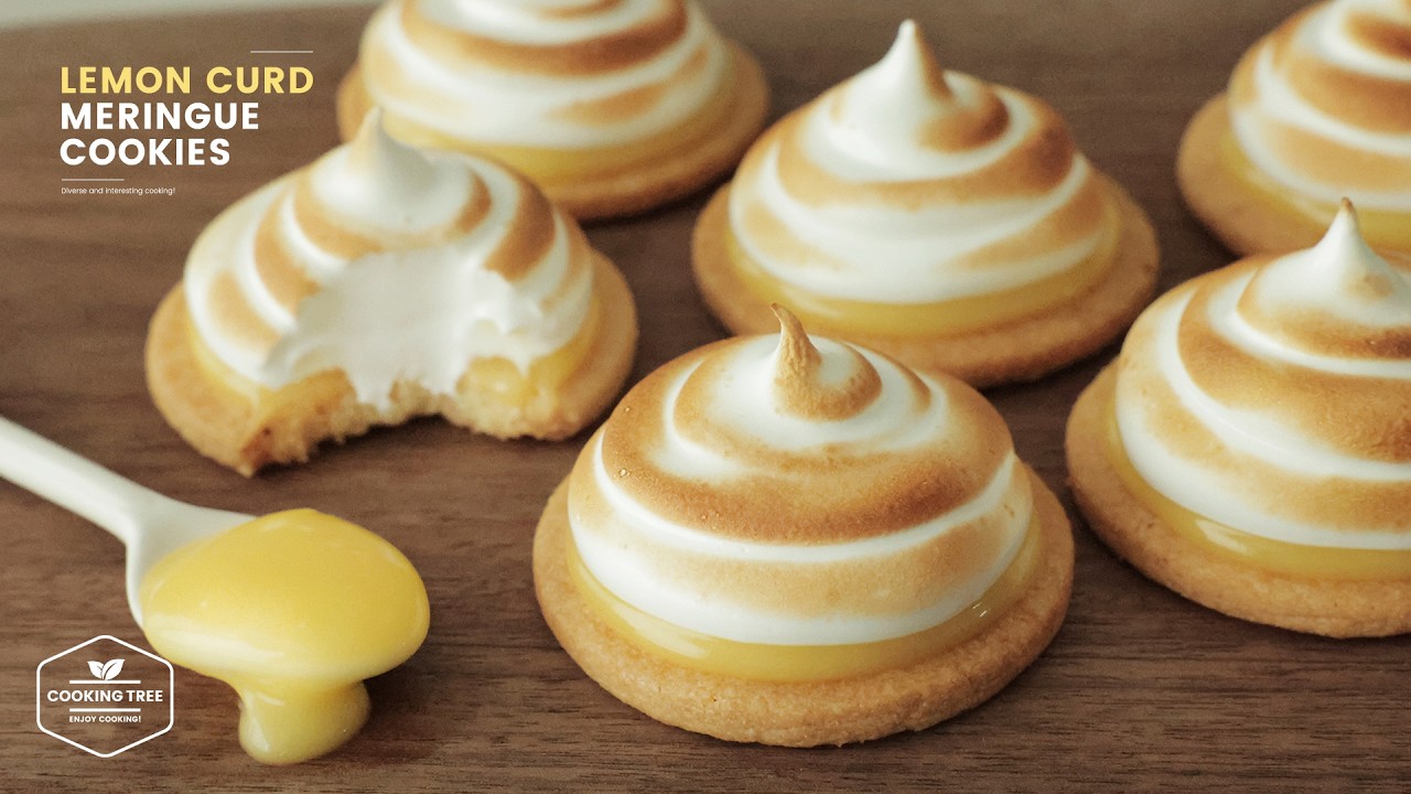Рецепт печенья с лимонным кремом и меренгой | Хрустящее печенье + Нежный крем + Поджаренная меренга