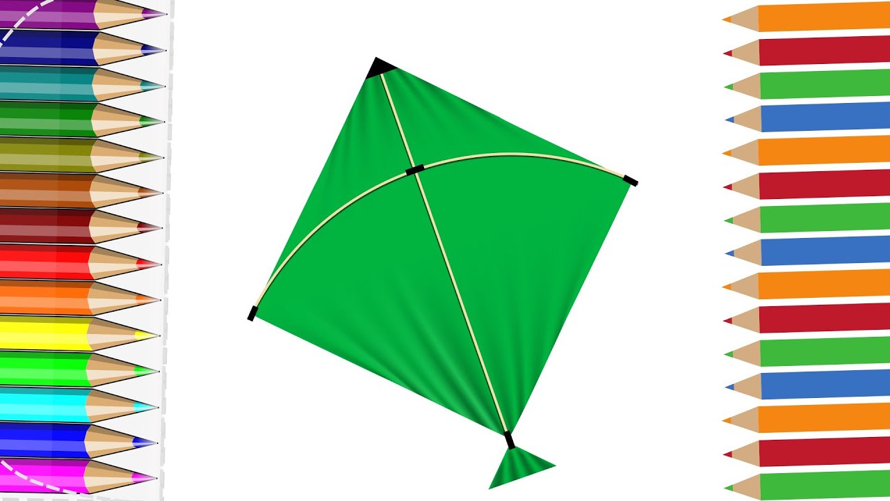 "Kite Drawing Easy for Kids | Simple & Colorful Crayon Art Step by Step"