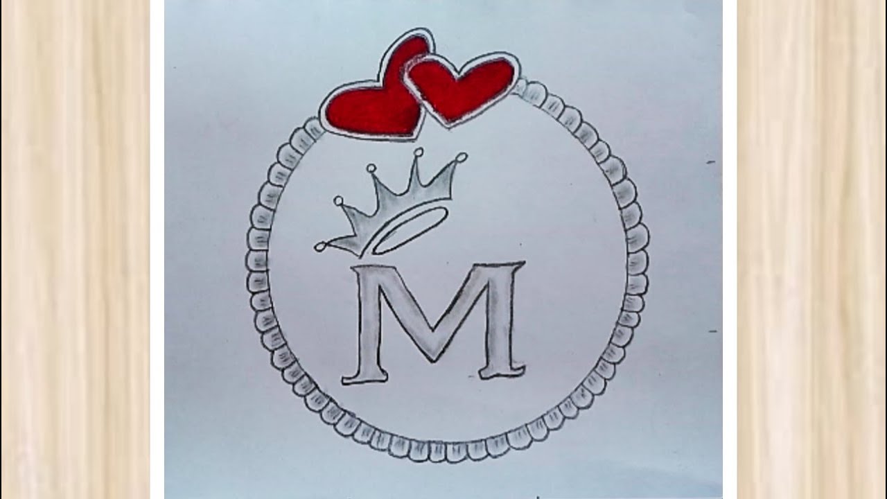 Pencil sketch drawing for beginners || M latter drawing in circle 🔴 || Beautiful circle drawing easy