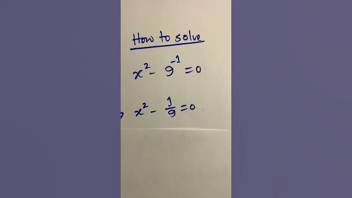 #shortsviral #mathtrick #how to solve  x^2 - 9^(-1) = 0
