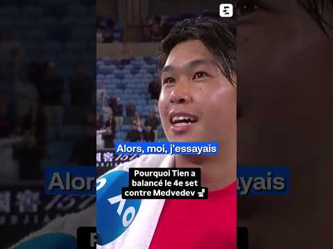 🤣🎾 La phrase lunaire de Tien pour expliquer la perte du 4e sets #shorts #tennis #australianopen