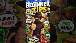 Beginner Tips 😎 Noob to Pro FAST!#Minecraft#MinecraftTips#NoobToPro#GamingShorts#MinecraftIndia