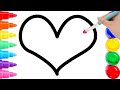 Bolalar uchun yurak va yorqin ranglarni qanday chizish mumkin. How to Draw heart Colors For Children