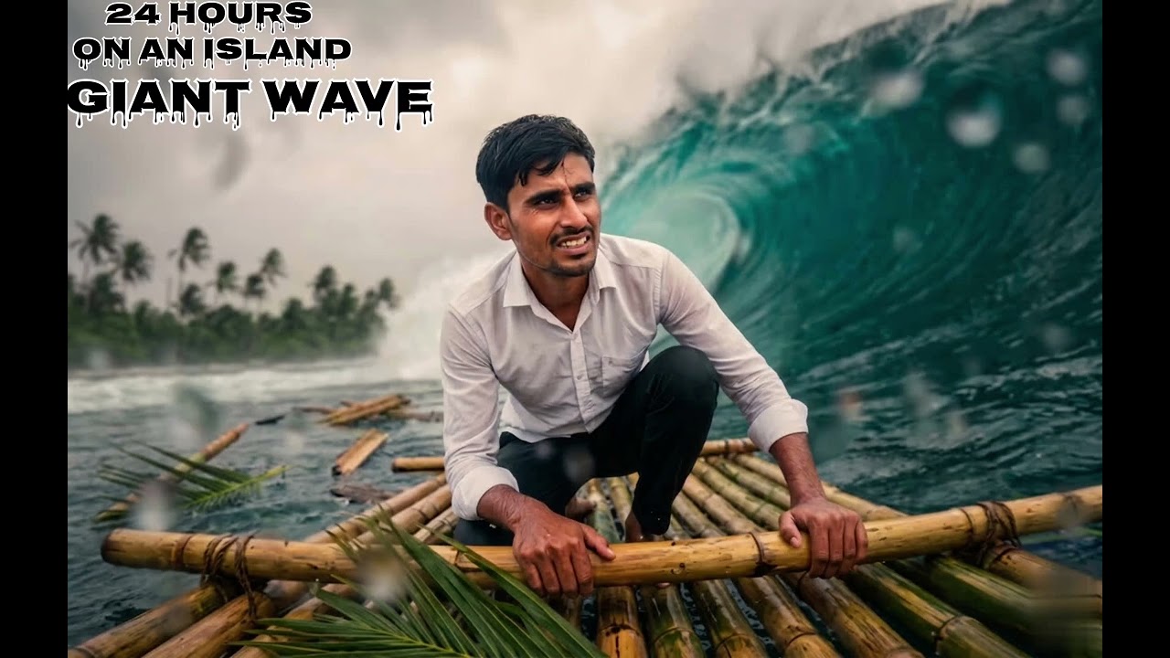 24 Hours Stranded on an Island 😱 | Giant Wave Survival Challenge