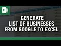 Google Business Extractor in Excel