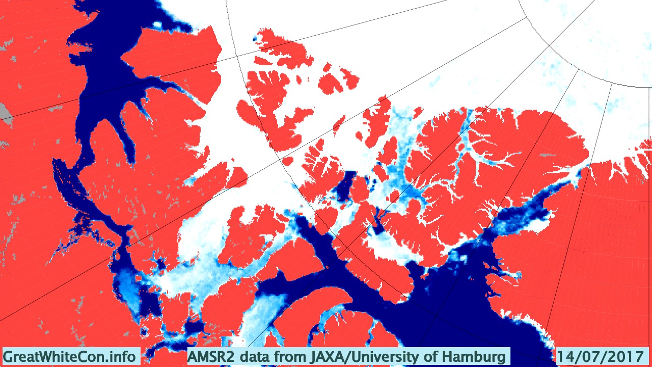 arctic ocean Sea Ice Movement in the Northwest Passage in Summer 2017