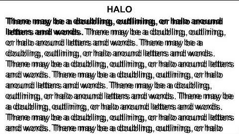 Irlen Syndrome Sample Print Distortions