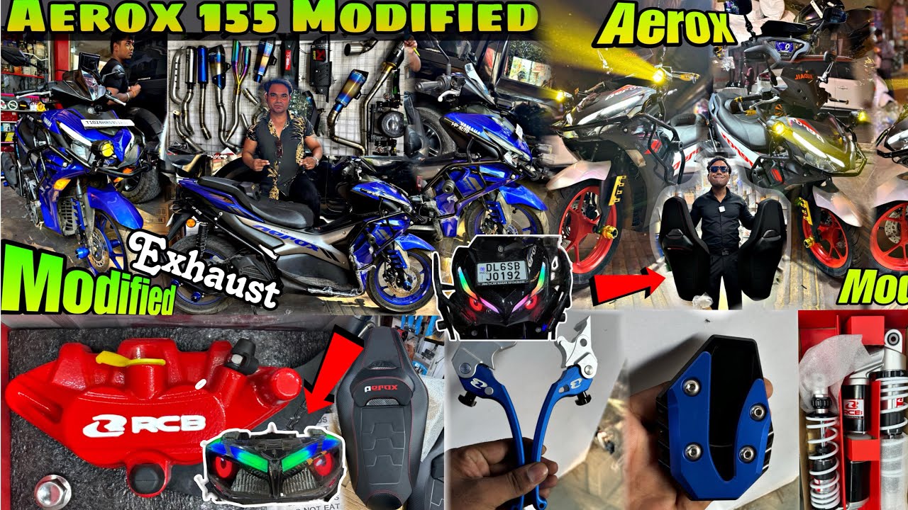 Aerox 155 Modified इतिहास रच दिया | Aerox demon eye | Aerox Rcb parts 😱￼￼