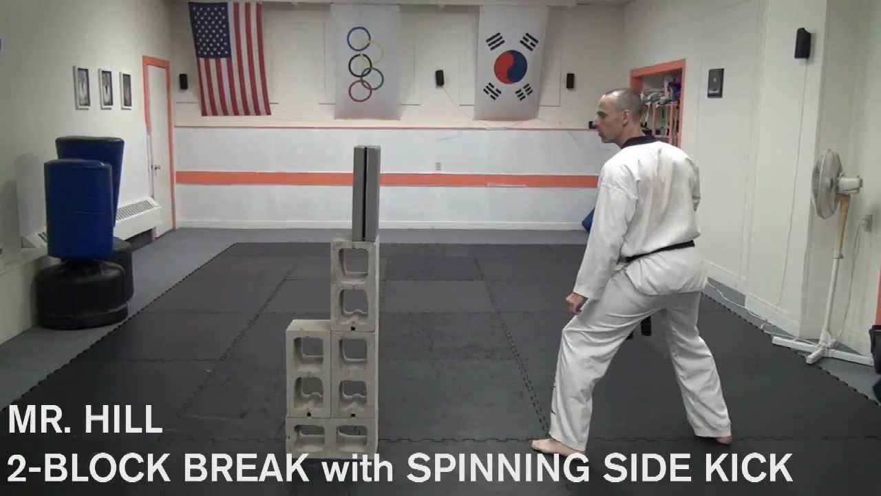 Mr Hill 2 Cement Block / Brick Speed Break with Spinning Side Kick