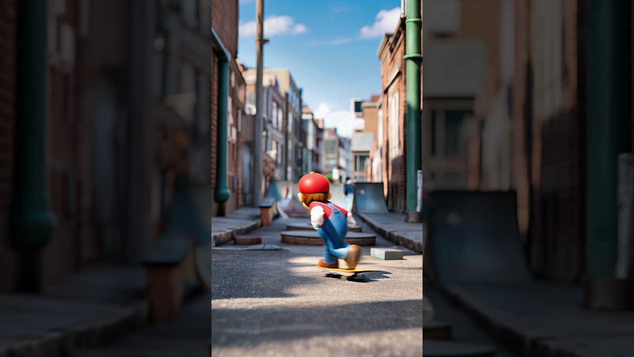 Mario Bros skated boarding