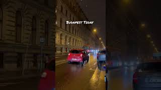 A Snowy Evening In Budapest budapest snowyevenings snowfall traffic hungry streetphotography