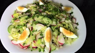 Самое время готовить сочные, хрустящие, свежие салаты из ранних овощей. Самое время готовить сочные, хрустящие, свежие салаты из ранних овощей.