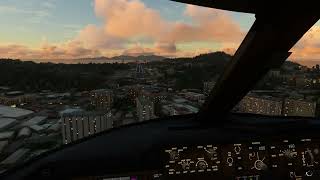 Cockpit 747-8i Landing at Koh Samui