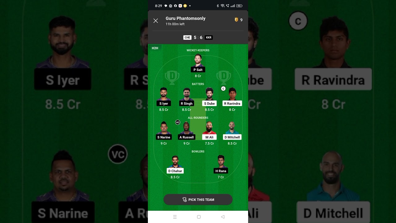 CHE vs KKR Dream11 Prediction|CSK vs KKR Dream11 Prediction|CHE vs KKR Dream11 Team|