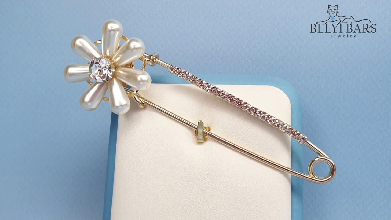 Брошь в виде булавки с цветком - YouTube