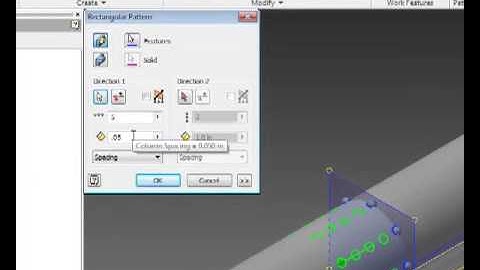 How to use Rectangular Pattern Command in AutoDesk Inventor