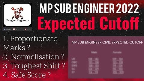 MP SUB ENGINEER EXPECTED CUTOFF | DRAUGHTSMAN EXPECTED CUTOFF | SUB ENGINEER RESULT UPDATE.