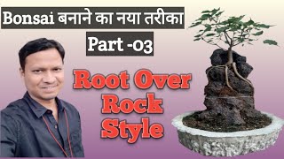 बोन्साई बनाने का नया तरीका || How To Make Bonsai || Root Over Rock Style || Bonsai Arts||