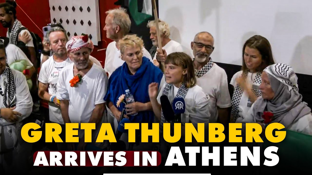 Activist Greta Thunberg arrives in Athens, Greece after aid flotilla detainment