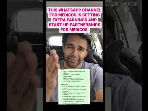 WhatsApp channel is getting extra earnings for Medicos