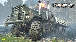 SnowRunner Mod - Driving Up And Down The Mountain In The Pacific P12 Roughneck! Part 14