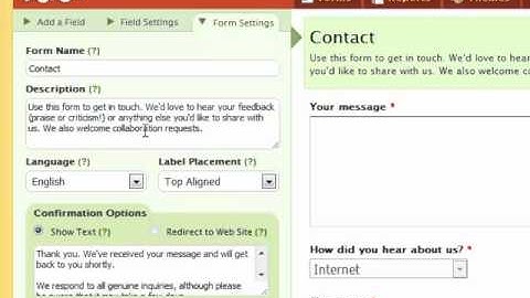How to create a website form using Wufoo