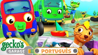 O Rio Sujo! | 2 HORAS DO GECKO BRASIL! | Garagem do Gecko em Português | Desenhos Animados Infantis