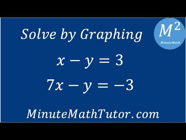 Solve By Graphing X Y 3 And 7x Y 3 Youtube